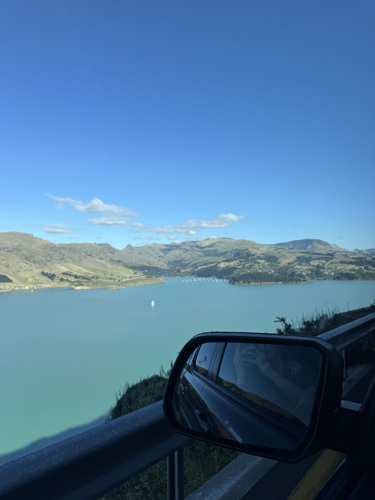View from the road over a New Zealand lake