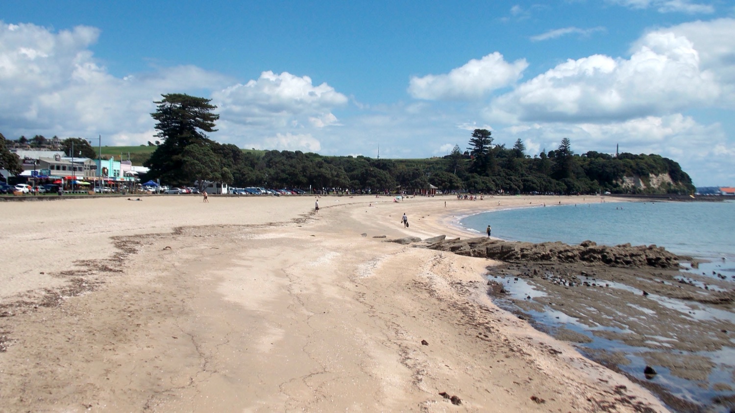 Mission Bay beach and café strip