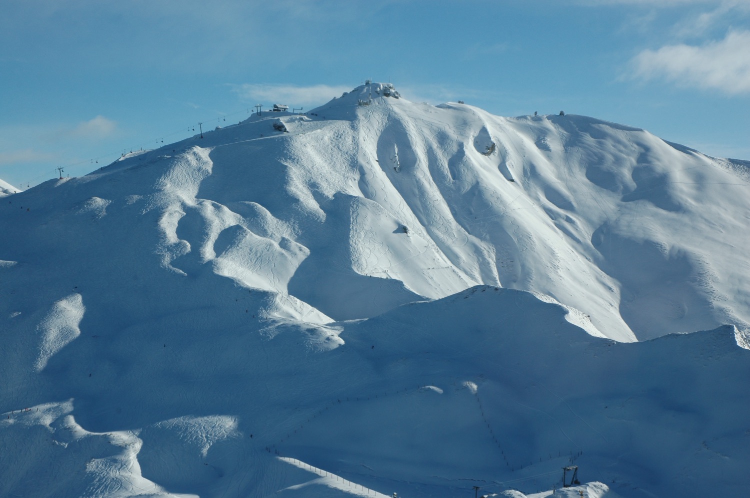 Coronet Peak ski field under snow