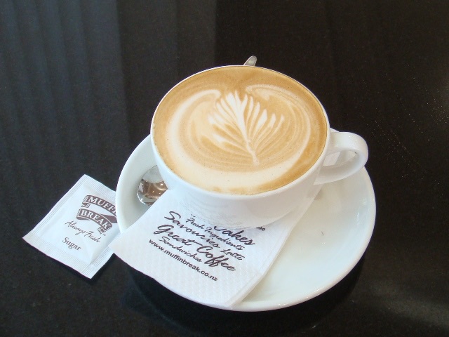 A flat white coffee