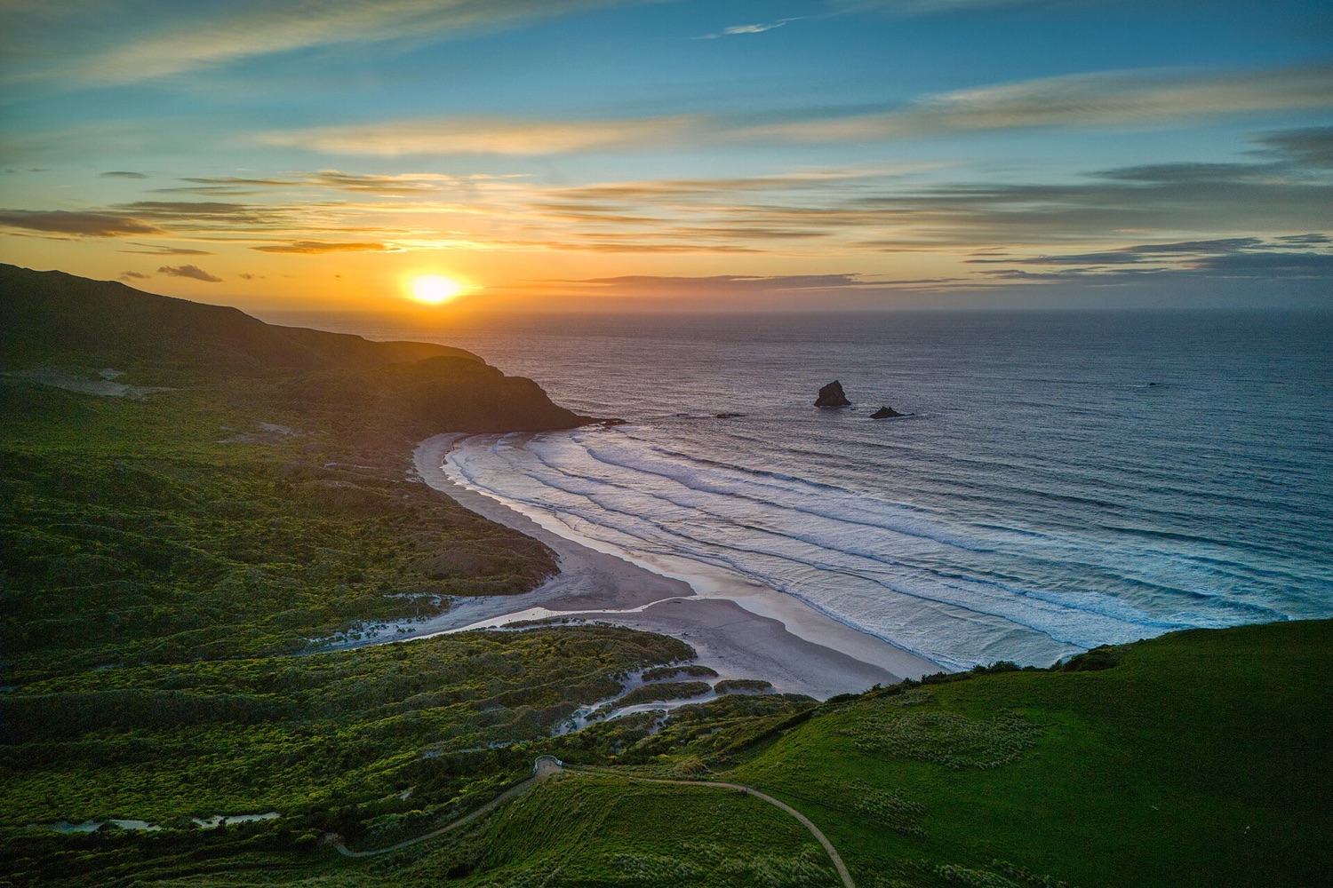 Sandfly Bay dunes on the Otago Peninsula