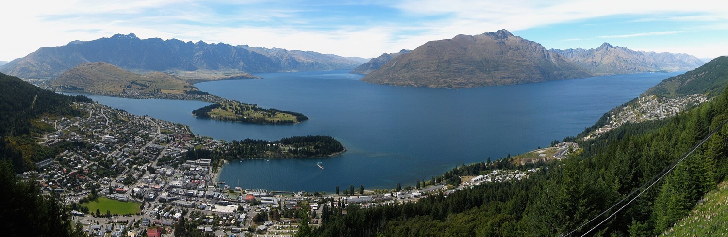 Lake Wakatipu and mountains from the Skyline gondola